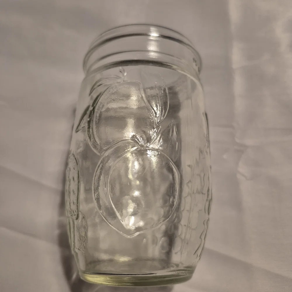 Glass Mason Jar with Bubble Design